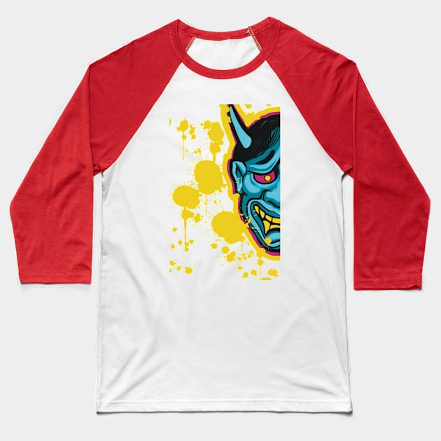 Oni demon half Baseball T-Shirt by Maserpop